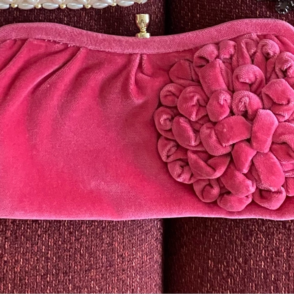 Banana Republic Pink Clutch with Ruffled Details